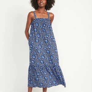 Old Navy Sleeveless Tie-Back Cutout Maxi Swing Dress L NWOT